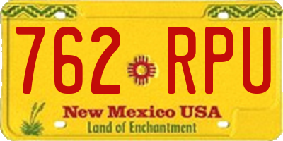 NM license plate 762RPU