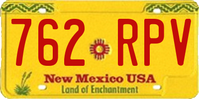 NM license plate 762RPV