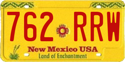 NM license plate 762RRW