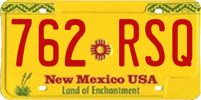 NM license plate 762RSQ