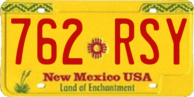 NM license plate 762RSY