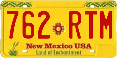 NM license plate 762RTM