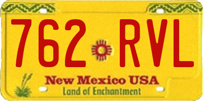 NM license plate 762RVL