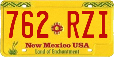 NM license plate 762RZI