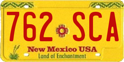NM license plate 762SCA