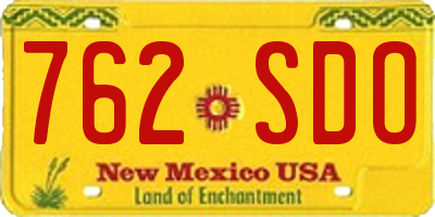 NM license plate 762SDO