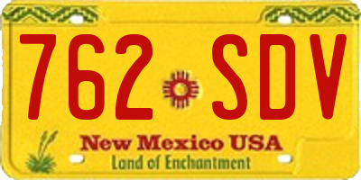 NM license plate 762SDV
