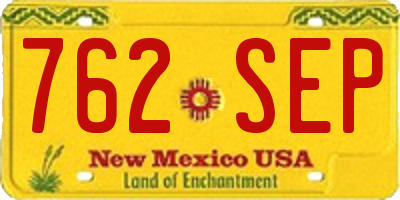 NM license plate 762SEP