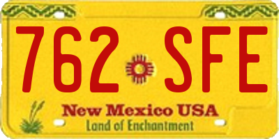 NM license plate 762SFE