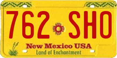 NM license plate 762SHO