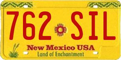 NM license plate 762SIL