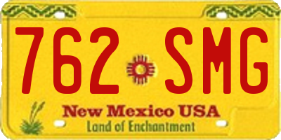 NM license plate 762SMG