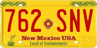 NM license plate 762SNV
