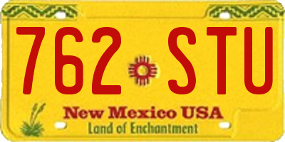 NM license plate 762STU