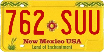 NM license plate 762SUU