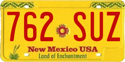 NM license plate 762SUZ