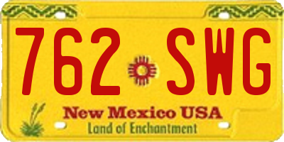 NM license plate 762SWG