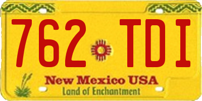 NM license plate 762TDI