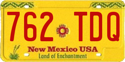 NM license plate 762TDQ