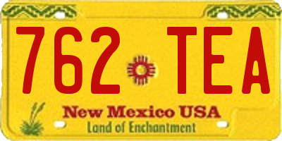 NM license plate 762TEA