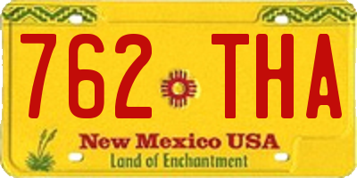 NM license plate 762THA