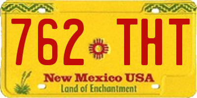 NM license plate 762THT