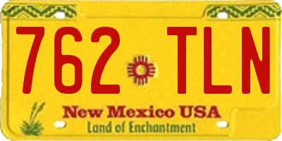 NM license plate 762TLN