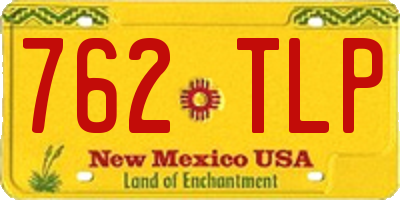NM license plate 762TLP