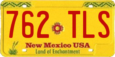 NM license plate 762TLS
