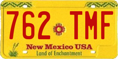 NM license plate 762TMF