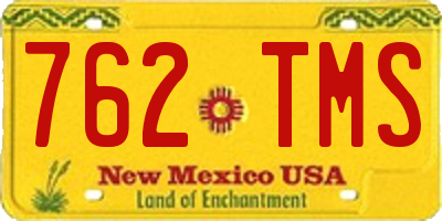NM license plate 762TMS