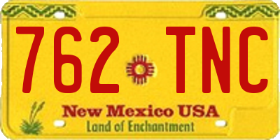 NM license plate 762TNC
