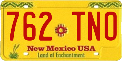 NM license plate 762TNO