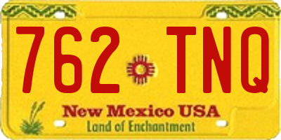 NM license plate 762TNQ