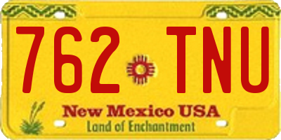 NM license plate 762TNU