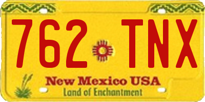 NM license plate 762TNX