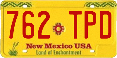NM license plate 762TPD