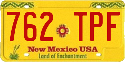 NM license plate 762TPF