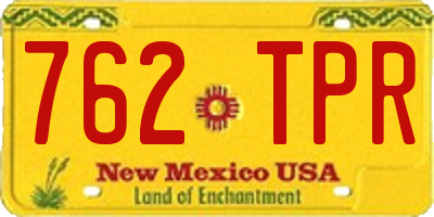 NM license plate 762TPR