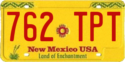 NM license plate 762TPT