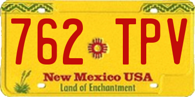 NM license plate 762TPV