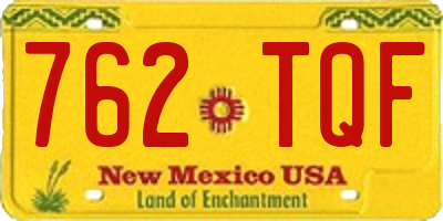 NM license plate 762TQF
