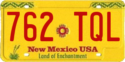 NM license plate 762TQL