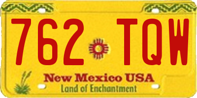 NM license plate 762TQW