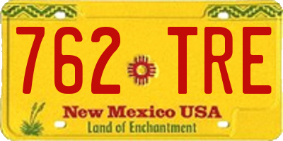 NM license plate 762TRE