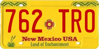 NM license plate 762TRO