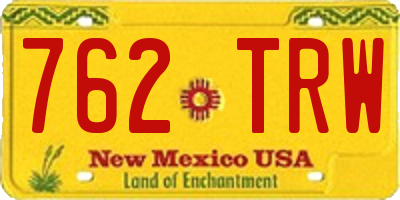 NM license plate 762TRW