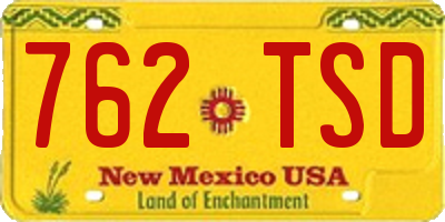 NM license plate 762TSD