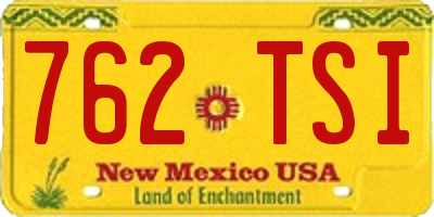NM license plate 762TSI