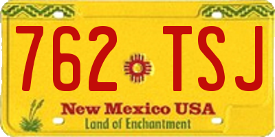 NM license plate 762TSJ